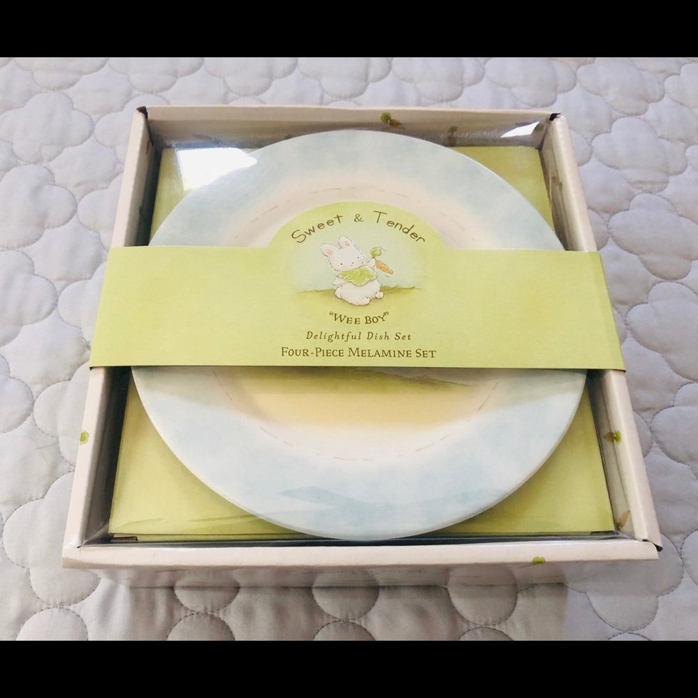 4 Piece Baby Boy Dish Set